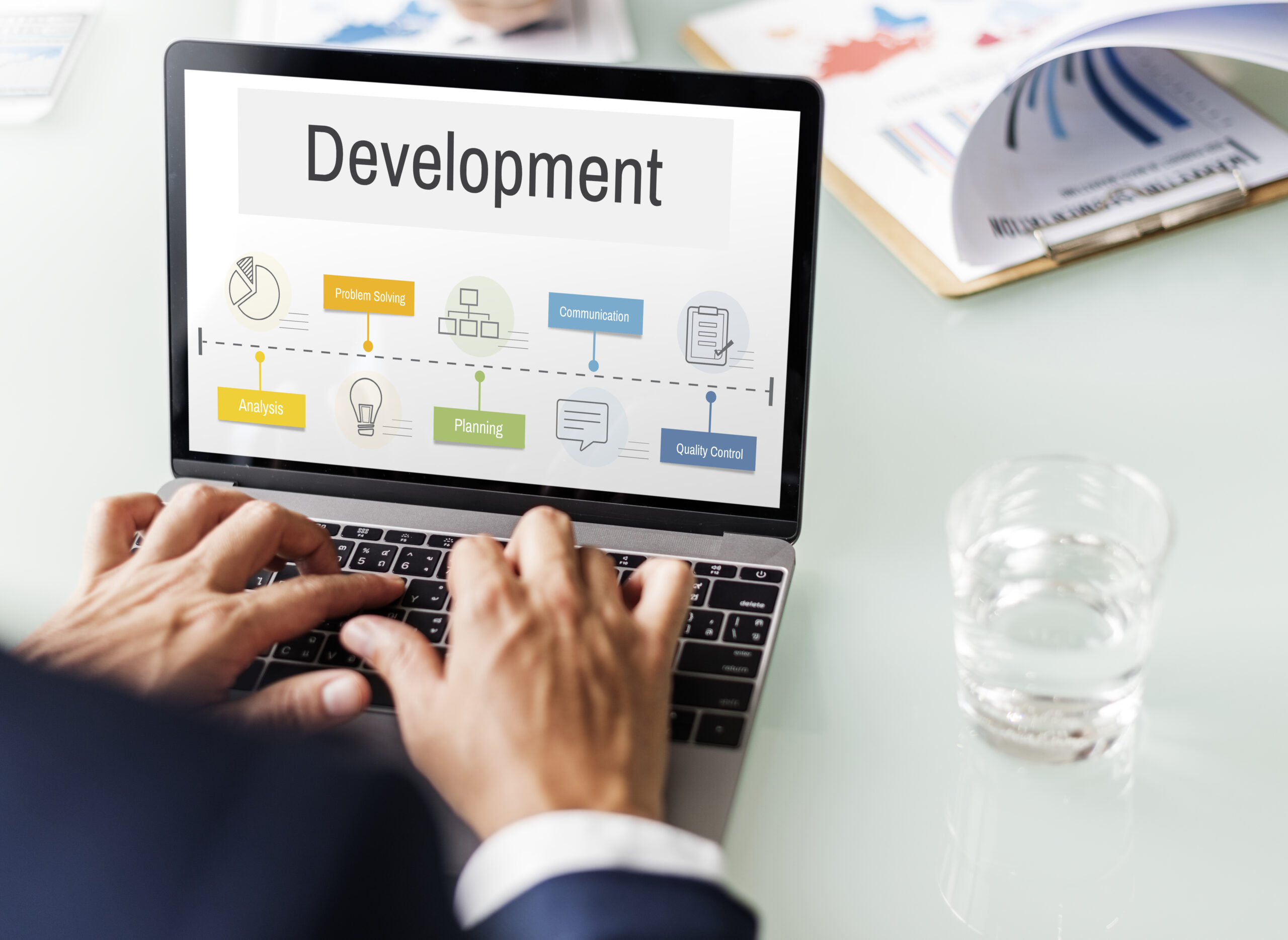 Operation Process Performance Development Icon Operation Process Performance Development Icon